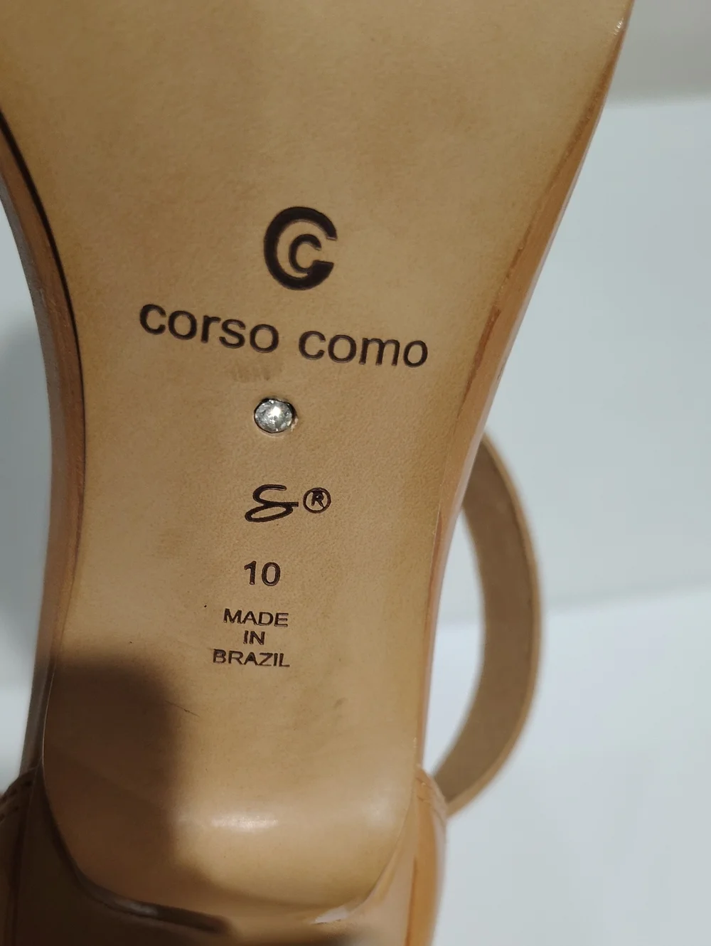 Corso Como Women's Beige Leather Strappy Heel Sandal Size 10